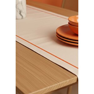 Turuncu Biyeli Krem Runner 50×130 Cm