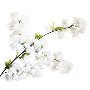 Yapay Çiçek Bahar Dalı Japon Kiraz Çiçeği 90 Cm Beyaz