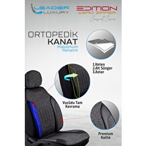Daihatsu Applause Lüx Keten Oto Koltuk Kılıfı Ön Arka Takım Edition Si̇yah Siyah