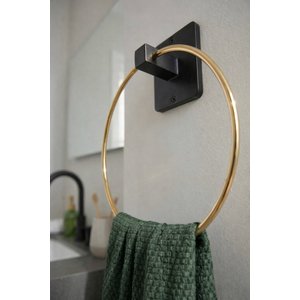 Yapışkanlı Gold Halka Havluluk Duvar Tipi Delme Gerektirmez Banyo Havlu Askılığı S-102 Kgt