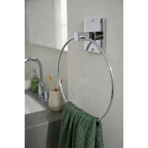 Yapışkanlı Krom Halka Havluluk Duvar Tipi Delme Gerektirmez Banyo Havlu Askılığı S-102 Ktk