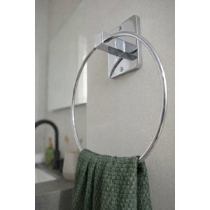 Yapışkanlı Krom Halka Havluluk Duvar Tipi Delme Gerektirmez Banyo Havlu Askılığı S-102 Ktk