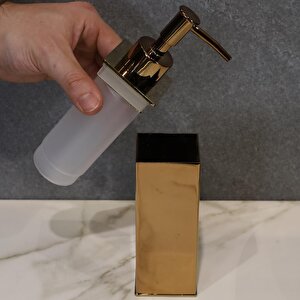 Kobos Kare Banyo Seti Parlak Bakır