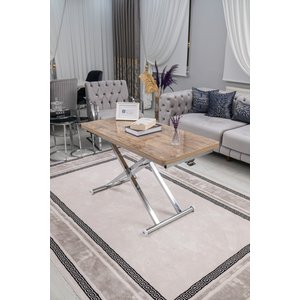 Akıllı Sehpa Home Üst Tabla Mdf Antiklayt Oval Köşe Alt Mekanizma Krom Kaplama 60x120 cm