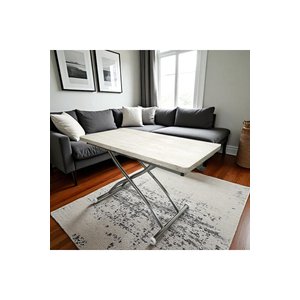 Juppo Üst Tabla Mdf Traverten Oval Köşe Alt Mekanizma Sağlam Metal Komple 60x120 cm