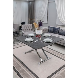 Akıllı Sehpa Home Üst Tabla Mdf Kartal Alt Mekanizma Krom Kaplama 60x120 cm