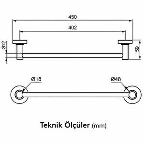 Iom Uzun Havluluk 50cm-krom