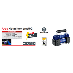 Cmc Hava Kompresörü Çift Piston Toprak Fişli - Cmc6867