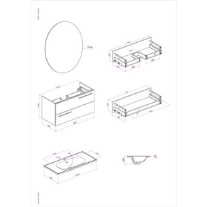 Kobos Serenity 100 Cm Banyo Dolabı Seti Moon Grey