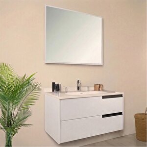Eylül 100 Cm Banyo Dolabı Seti Bianco