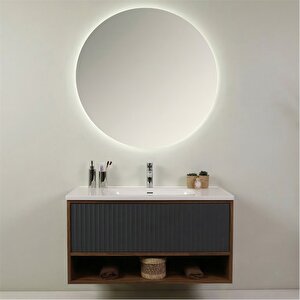 Elegant 100 Cm Banyo Dolabı Seti Miling Oak + Argento