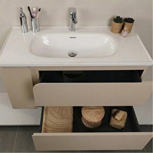 Kobos Future 100 Cm Banyo Dolabı Seti Vanilla Grey