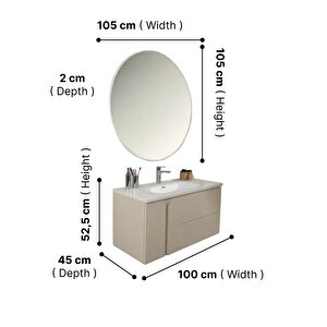Kobos Future 100 Cm Banyo Dolabı Seti Vanilla Grey
