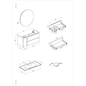 Kobos Future 100 Cm Banyo Dolabı Seti Vanilla Grey
