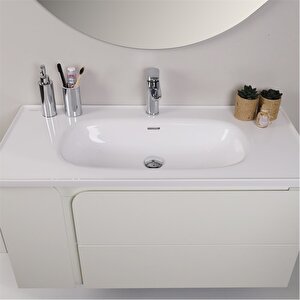 Kobos Future 100 Cm Banyo Dolabı Seti Bianco