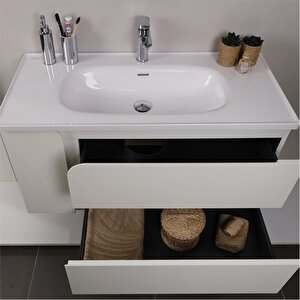 Kobos Future 100 Cm Banyo Dolabı Seti Bianco