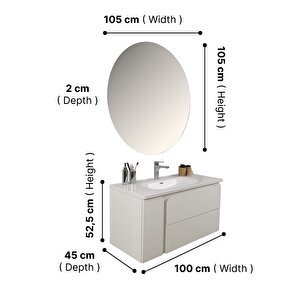 Kobos Future 100 Cm Banyo Dolabı Seti Bianco