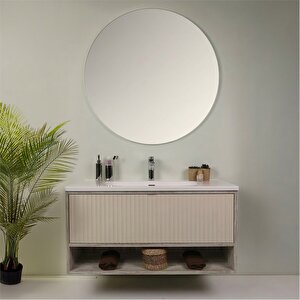 Elegant 100 Cm Banyo Dolabı Seti Grey Oak + Vanilya