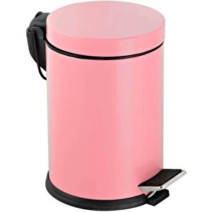 Vinoks Premium Serisi 12 Litre Hacimli Paslanmaz Banyo-mutfak Pedallı Çöp Kovası Pembe, 12l