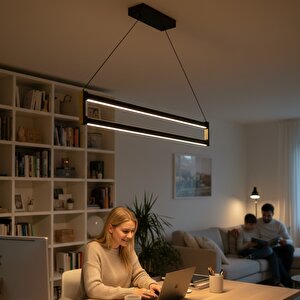 Orion Gold 3000k Lineer Led Sarkıt Avize – Kumandalı Dim Edilebilir – Aşağı Işık Sarı Işık (3000K)