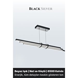 Cosmo Silver 6500k Lineer Led Sarkıt Avize – Kumandalı Dim Edilebilir – Aşağı Işık 6500 K