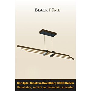 Cosmo Füme 3000k Lineer Led Sarkıt Avize – Kumandalı Dim Edilebilir – Aşağı Işık Sarı Işık (3000K)