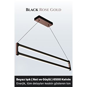 Orion Rose Gold 6500k Lineer Led Sarkıt Avize – Kumandalı Dim Edilebilir – Aşağı Işık 6500 K