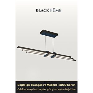 Cosmo Füme 4000k Lineer Led Sarkıt Avize – Kumandalı Dim Edilebilir – Aşağı Işık 4000 K