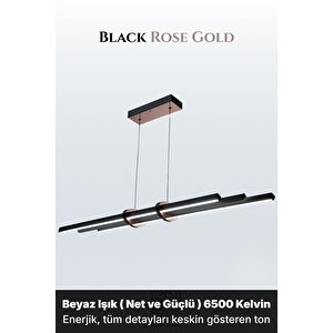 Cosmo Rose Gold 6500k Lineer Led Sarkıt Avize – Kumandalı Dim Edilebilir – Yukarı & Aşağı Işık 6500 K