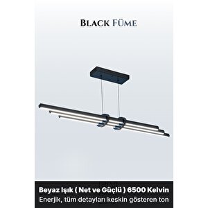 Cosmo Füme 6500k Lineer Led Sarkıt Avize – Kumandalı Dim Edilebilir – Aşağı Işık 6500 K