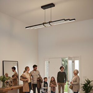 Cosmo Füme 6500k Lineer Led Sarkıt Avize – Kumandalı Dim Edilebilir – Aşağı Işık 6500 K