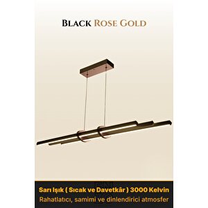 Cosmo Rose Gold 3000k Lineer Led Sarkıt Avize – Kumandalı Dim Edilebilir – Yukarı & Aşağı Işık Sarı Işık (3000K)