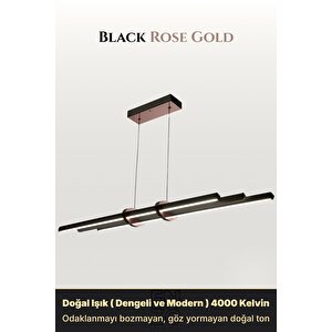 Cosmo Rose Gold 4000k Lineer Led Sarkıt Avize – Kumandalı Dim Edilebilir – Yukarı & Aşağı Işık 4000 K
