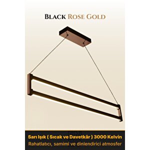 Orion Rose Gold 3000k Lineer Led Sarkıt Avize – Kumandalı Dim Edilebilir – Aşağı Işık Sarı Işık (3000K)