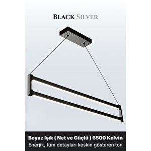 Orion Silver 6500k Lineer Led Sarkıt Avize – Kumandalı Dim Edilebilir – Aşağı Işık 6500 K