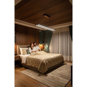 Vega Bronz 6500k Lineer Led Sarkıt Avize – Kumandalı Dim Edilebilir – Aşağı Işık 6500 K