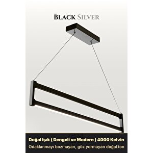 Orion Silver 4000k Lineer Led Sarkıt Avize – Kumandalı Dim Edilebilir – Yukarı & Aşağı Işık 4000 K