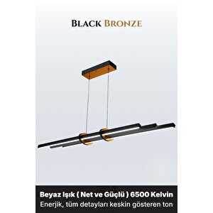 Cosmo Bronz 6500k Lineer Led Sarkıt Avize – Kumandalı Dim Edilebilir – Yukarı & Aşağı Işık 6500 K