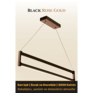 Orion Rose Gold 3000k Lineer Led Sarkıt Avize – Kumandalı Dim Edilebilir – Yukarı & Aşağı Işık Sarı Işık (3000K)