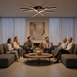 Nova 8 Bronz 4000k Led Tavan Avize – Kumandalı Dim Edilebilir – Aşağı Işık 4000 K