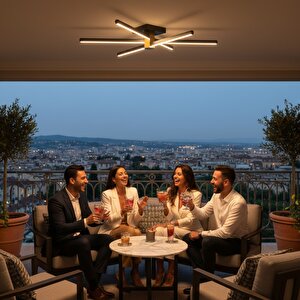 Nova 6 Rose Gold 3000k Led Tavan Avize – Kumandalı Dim Edilebilir – Aşağı Işık Sarı Işık (3000K)