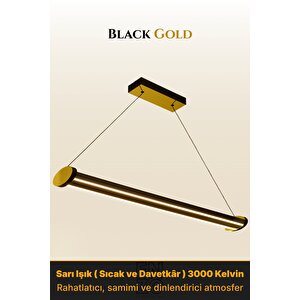 Mira Gold 3000k Lineer Led Sarkıt Avize – Kumandalı Dim Edilebilir – Aşağı Işık Sarı Işık (3000K)