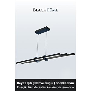 Cosmo Füme 6500k Lineer Led Sarkıt Avize – Kumandalı Dim Edilebilir – Yukarı & Aşağı Işık 6500 K