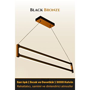 Orion Bronz 3000k Lineer Led Sarkıt Avize – Kumandalı Dim Edilebilir – Aşağı Işık Sarı Işık (3000K)