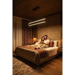 Orion Bronz 3000k Lineer Led Sarkıt Avize – Kumandalı Dim Edilebilir – Aşağı Işık Sarı Işık (3000K)