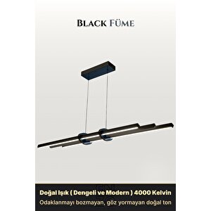 Cosmo Füme 4000k Lineer Led Sarkıt Avize – Kumandalı Dim Edilebilir – Yukarı & Aşağı Işık 4000 K