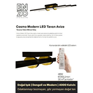 Cosmo Gold 4000k Led Tavan Avize – Kumandalı Dim Edilebilir – Aşağı Işık 4000 K
