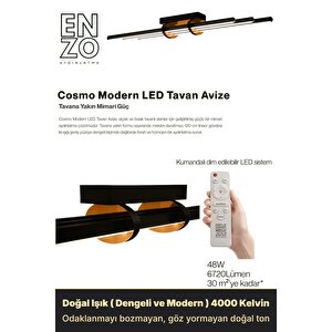 Cosmo Bronz 4000k Led Tavan Avize – Kumandalı Dim Edilebilir – Aşağı Işık 4000 K