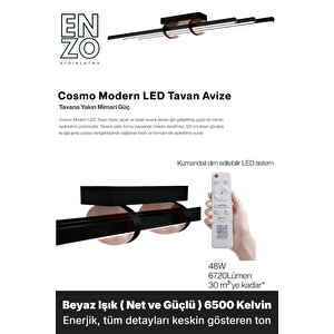 Cosmo Rose Gold 6500k Led Tavan Avize – Kumandalı Dim Edilebilir – Aşağı Işık 6500 K