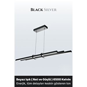 Cosmo Silver 6500k Lineer Led Sarkıt Avize – Kumandalı Dim Edilebilir – Yukarı & Aşağı Işık 6500 K